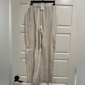 Abercrombie Wide Leg Striped Linen Pants. New with tags. Size XS regular length
